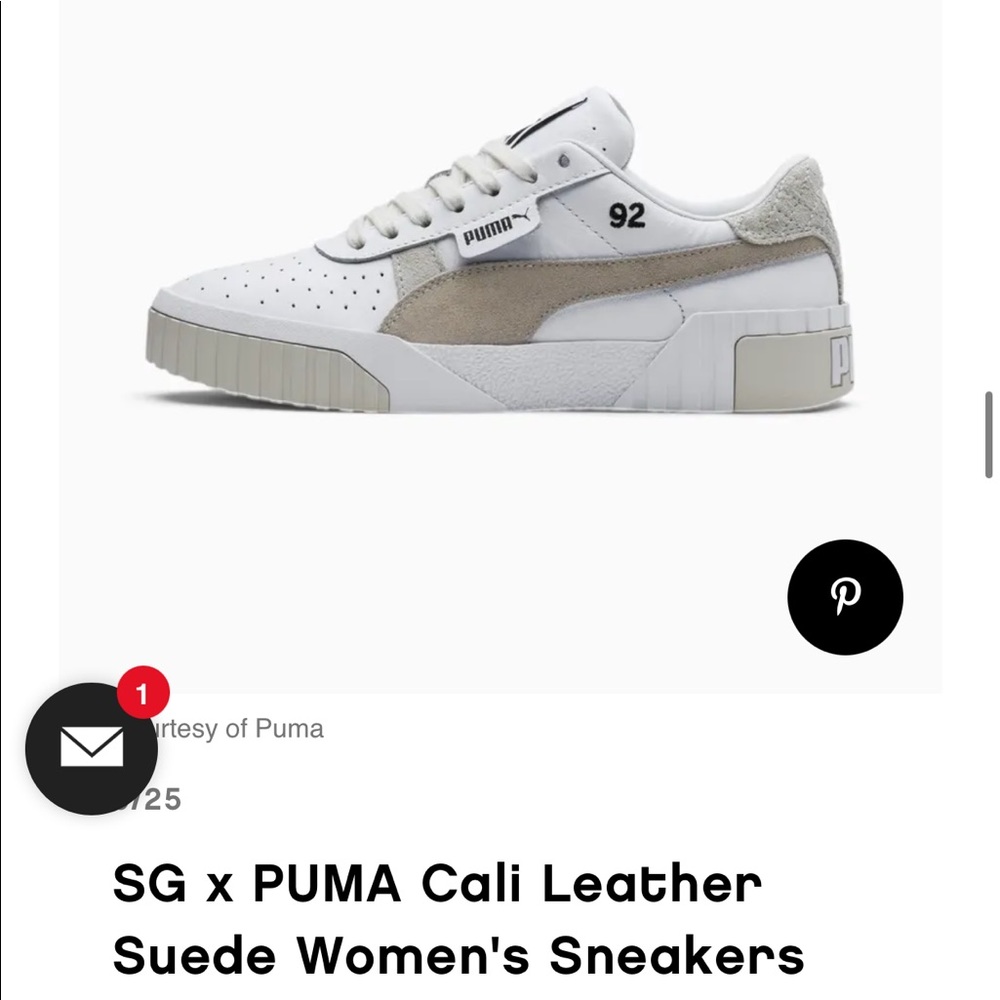 Puma, Selena Gomez, x Cali Dream Leather/Suede Sneakers, Sz 6